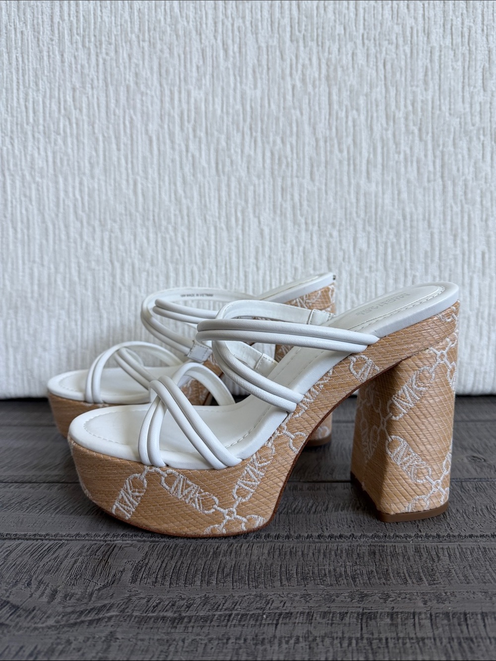 MICHAEL Michael Kors White Strappy Platform Sandals